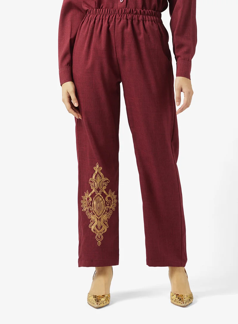 hayas closet  Embroidered Shirt and Pant co-ord set for Women | Best Price UAE